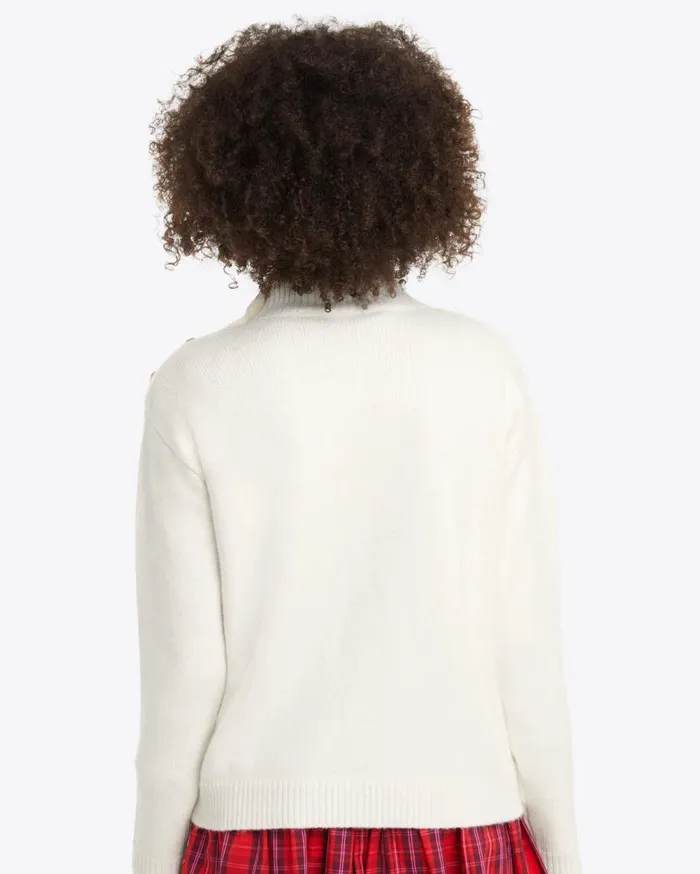 Draper James Tops Women Cableknit Turtleneck Sweater In Magnolia White