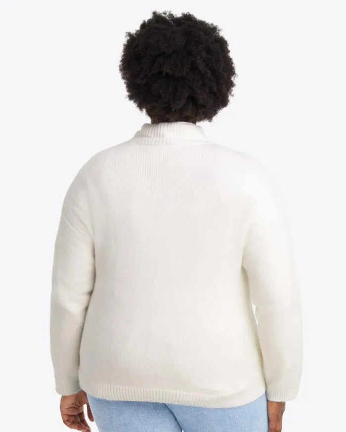 Draper James Tops Women Cableknit Turtleneck Sweater In Magnolia White