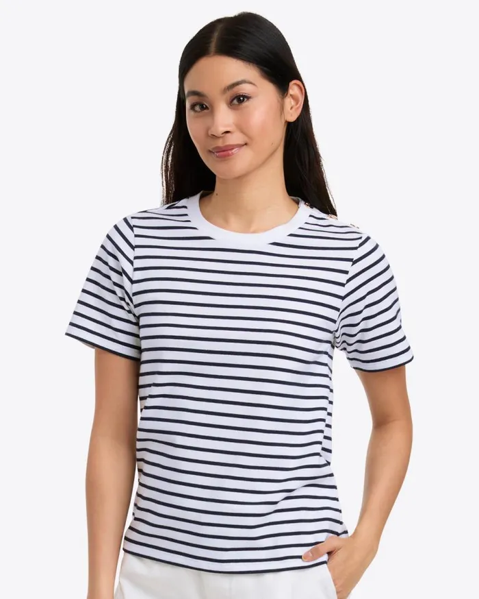 Draper James Tops Women Crewneck TShirt In Nautical Stripe
