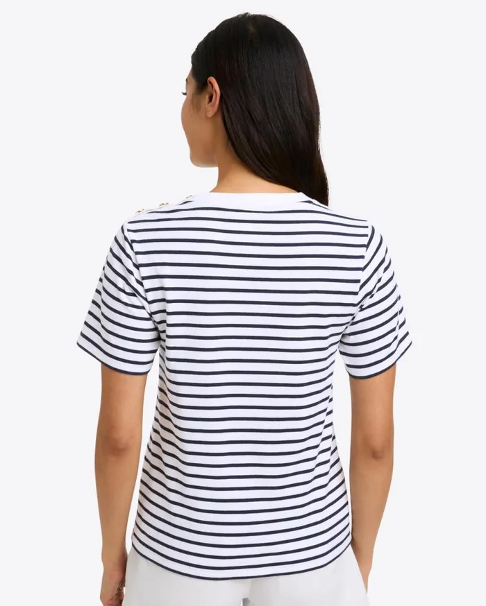 Draper James Tops Women Crewneck TShirt In Nautical Stripe