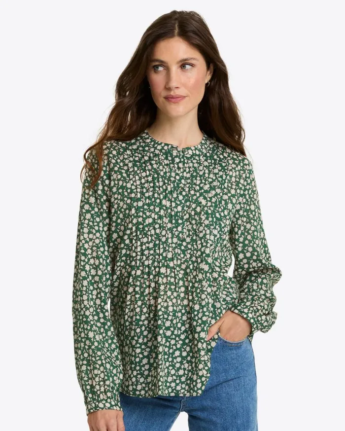 Draper James Tops Women Evangaline Long Sleeve Top In Gauzy Cotton