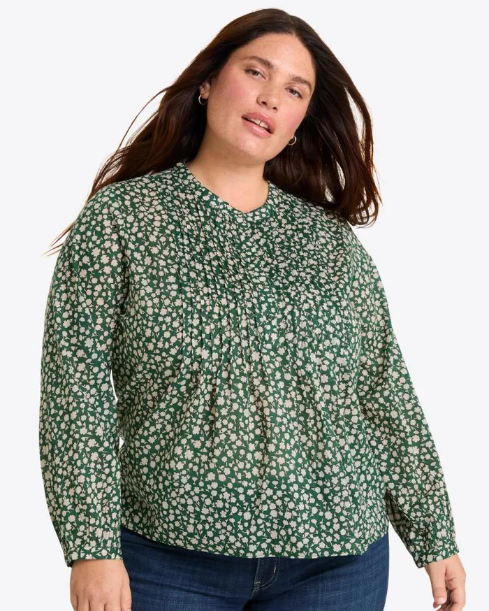 Draper James Tops Women Evangaline Long Sleeve Top In Gauzy Cotton