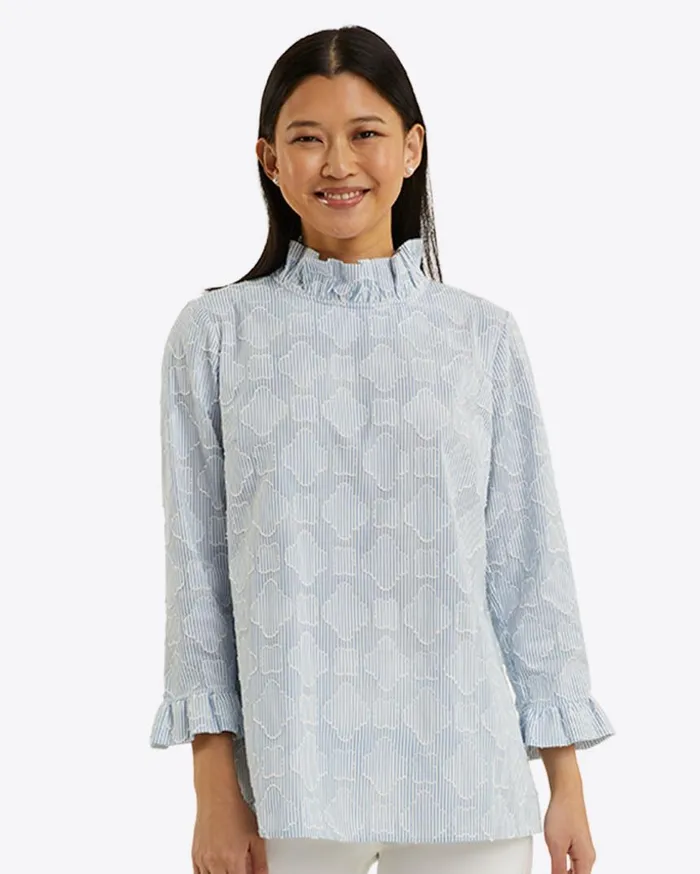 Draper James Tops Women Ingrid Top In Textured Stripe