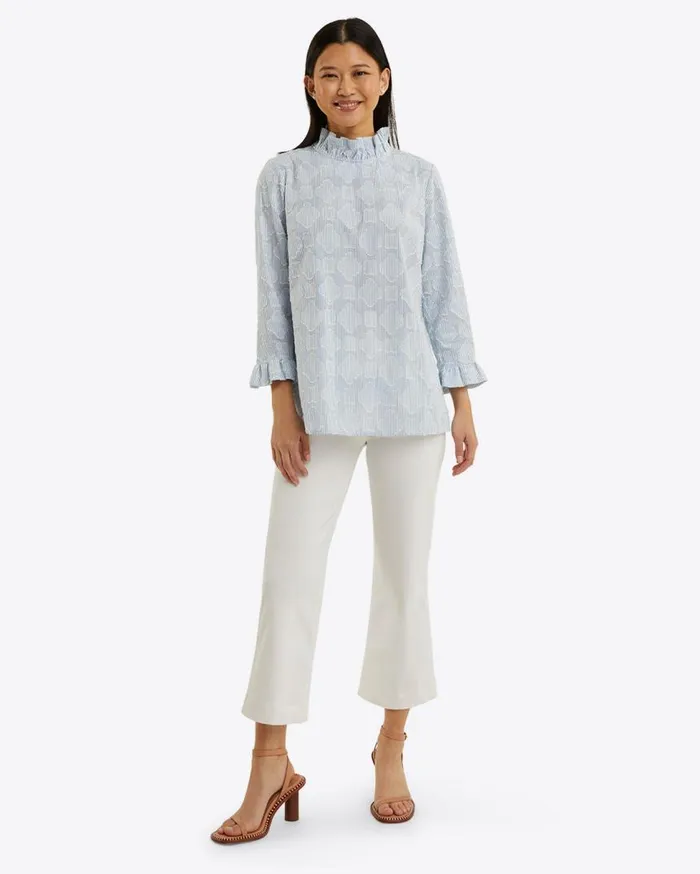 Draper James Tops Women Ingrid Top In Textured Stripe