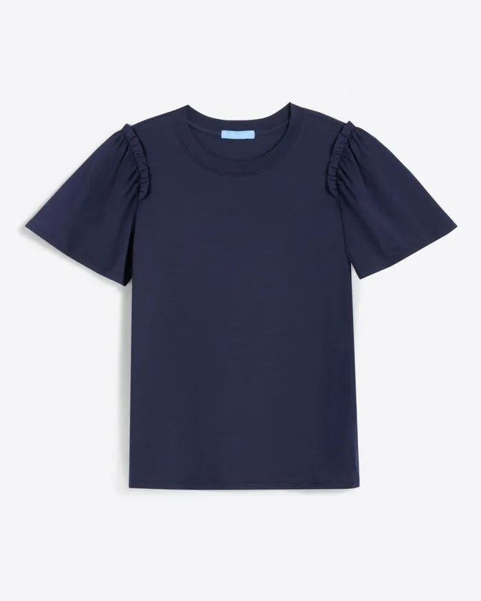 Draper James Tops Women Short Sleeve Easy Knit Top In Navy
