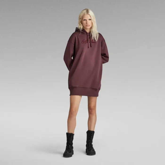Dresses Women GStar RAW Flock Hooded Sweat Dress Vineyard Wine