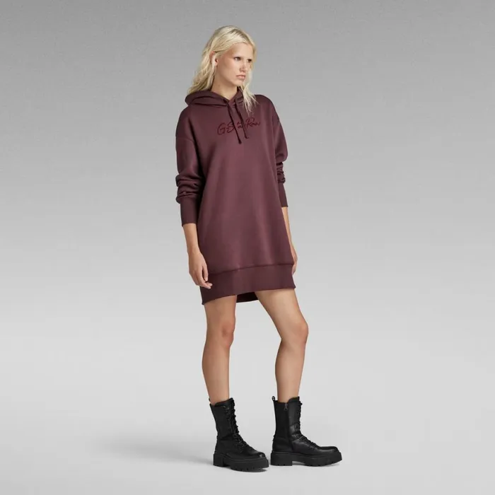 Dresses Women GStar RAW Flock Hooded Sweat Dress Vineyard Wine