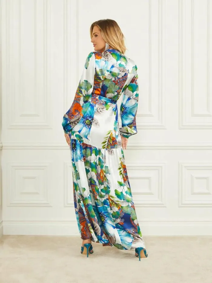 Dresses Women Marciano Lucky Charm Silk Maxi Dress Lucky Charm Print Dresses Women Marciano Lucky Charm Silk Maxi Dress Lucky Charm Print