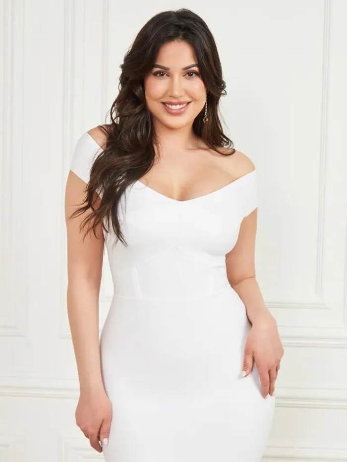 Dresses Women Marciano Rachel Bandage Dress Blanc Pur Dresses Women Marciano Rachel Bandage Dress Blanc Pur