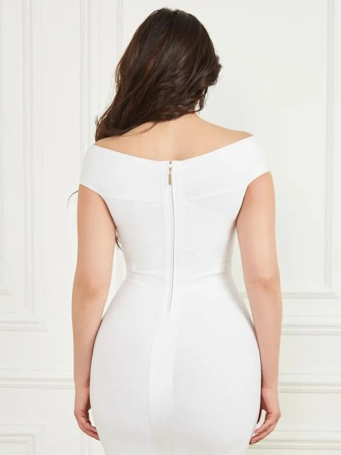 Dresses Women Marciano Rachel Bandage Dress Blanc Pur Dresses Women Marciano Rachel Bandage Dress Blanc Pur