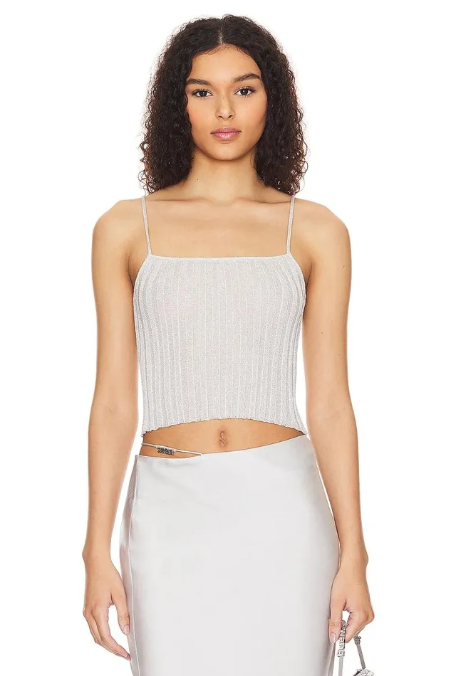 Dropped Needle Tank Grey Women Lovers and Friends Tops