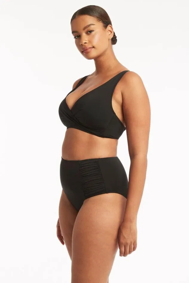 Eco Essentials High Waist Gathered Side Pant Eco Essentials Black Women Sea Level Bottoms Eco Essentials High Waist Gathered Side Pant Eco Essentials Black Women Sea Level Bottoms