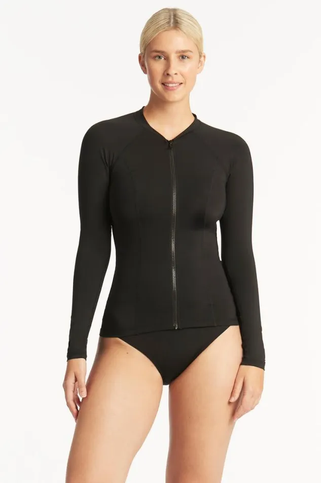 Eco Essentials Long Sleeve Rash Vest Eco Essentials Black Women Sea Level Surf Suits and Rash Vests Eco Essentials Long Sleeve Rash Vest Eco Essentials Black Women Sea Level Surf Suits and Rash Vests