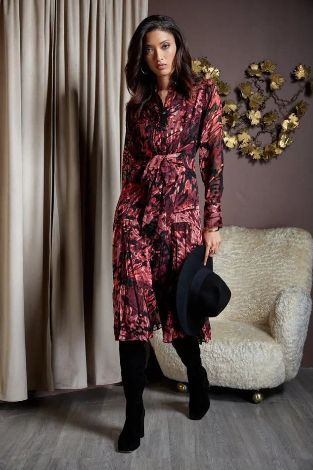 Elie Tahari Dresses and Jumpsuits Burnout Tie Shirt Dress Monarch Burnout 8211 Women