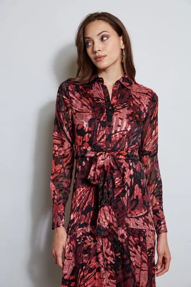 Elie Tahari Dresses and Jumpsuits Burnout Tie Shirt Dress Monarch Burnout 8211 Women