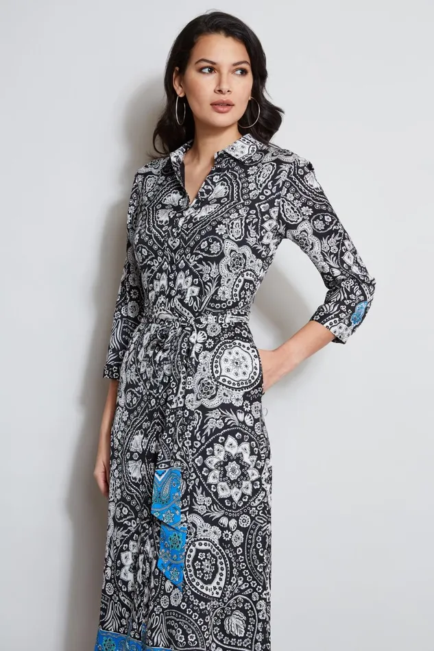 Elie Tahari Dresses and Jumpsuits Eclipse Scarf Print Shirt Dress Eclipse Floral Print 8211 Women