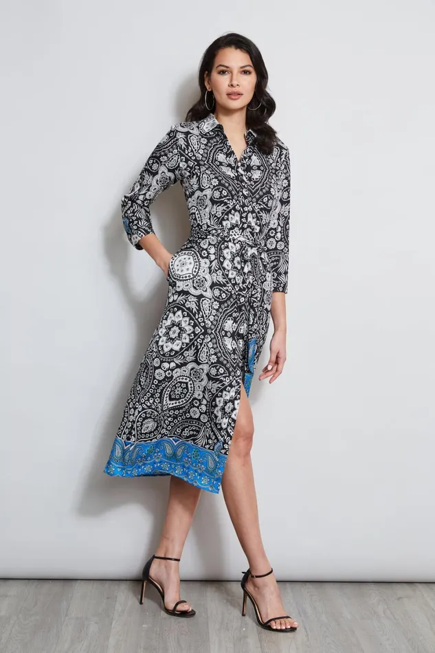 Elie Tahari Dresses and Jumpsuits Eclipse Scarf Print Shirt Dress Eclipse Floral Print 8211 Women