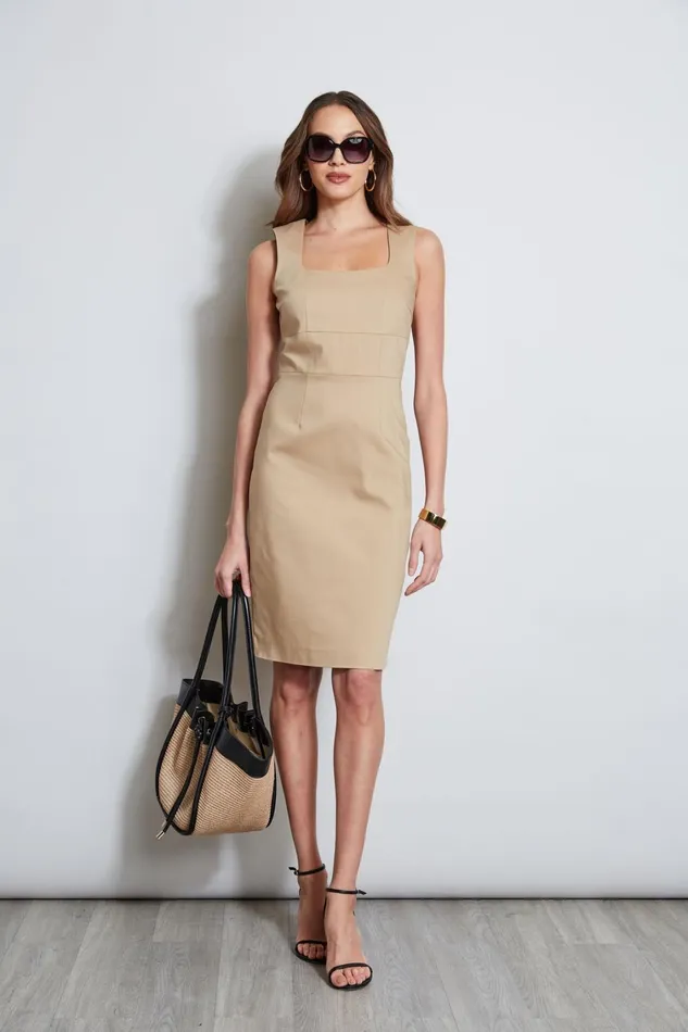 Elie Tahari Dresses and Jumpsuits Square Neck Slim Dress Sandcastle 8211 Women Elie Tahari Dresses and Jumpsuits Square Neck Slim Dress Sandcastle 8211 Women