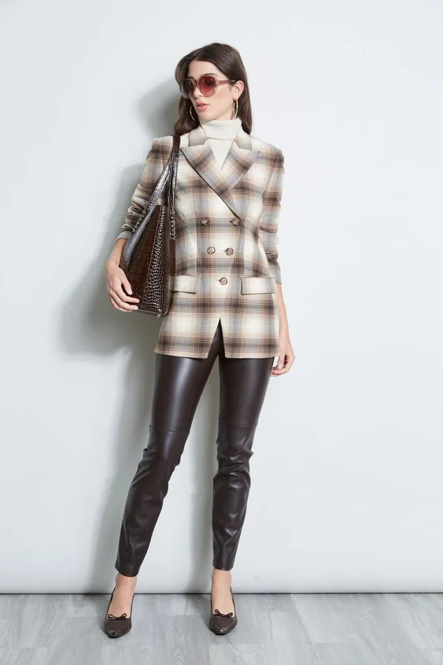 Elie Tahari Jackets and Blazers Double Breasted Ombre Plaid Blazer Multi 8211 Women