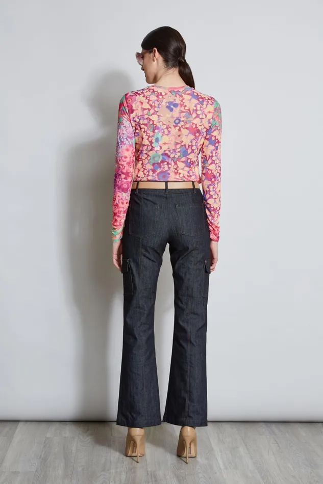 Elie Tahari Knits and Sweaters Field Floral Mesh Knit Multi 8211 Women