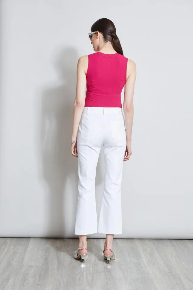 Elie Tahari Knits and Sweaters Rib Knit Scoop Tank Top Dahlia Pink 8211 Women