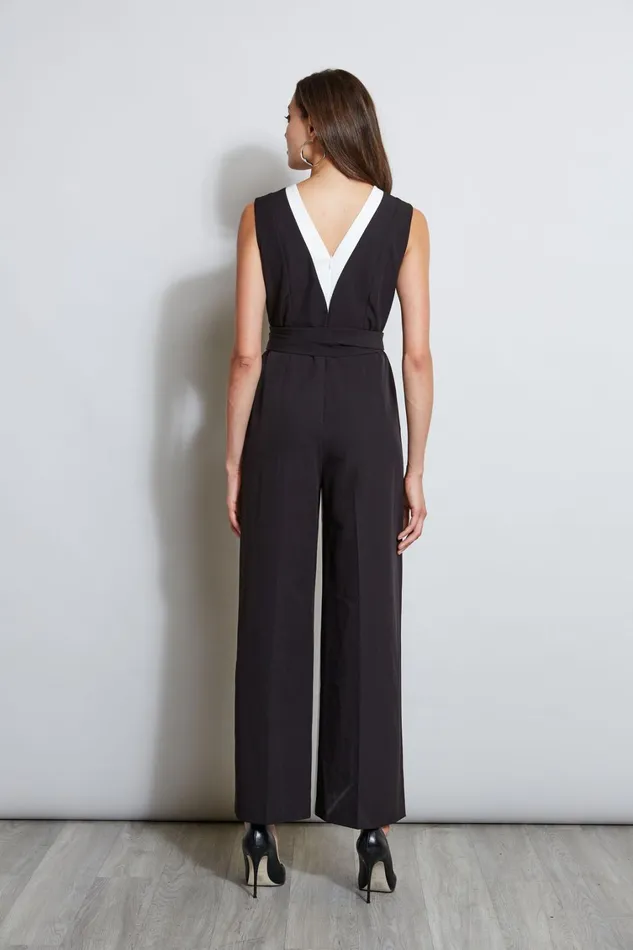 Elie Tahari Maxi Dresses Color Blocked Jumpsuit Noirsky White 8211 Women