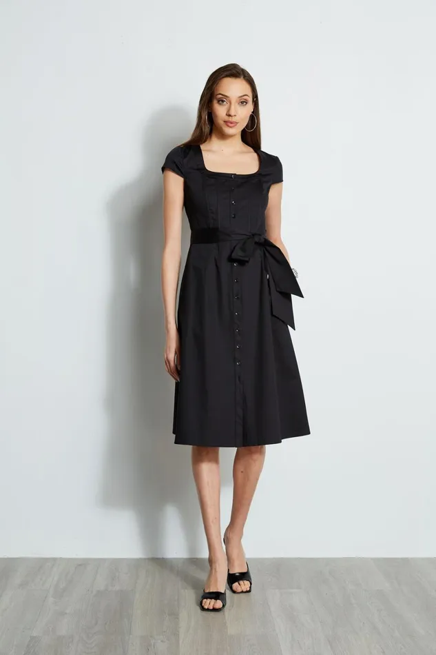 Elie Tahari Midi Dresses Poplin Corset Dress Black 8211 Women