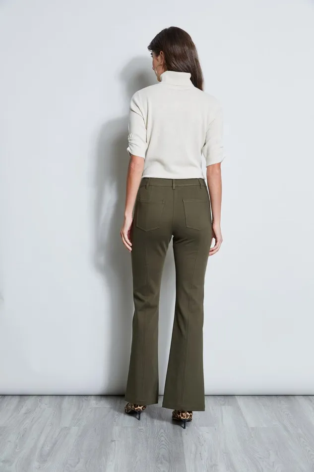 Elie Tahari Pants Slit Front Knit Pant Olive 8211 Women