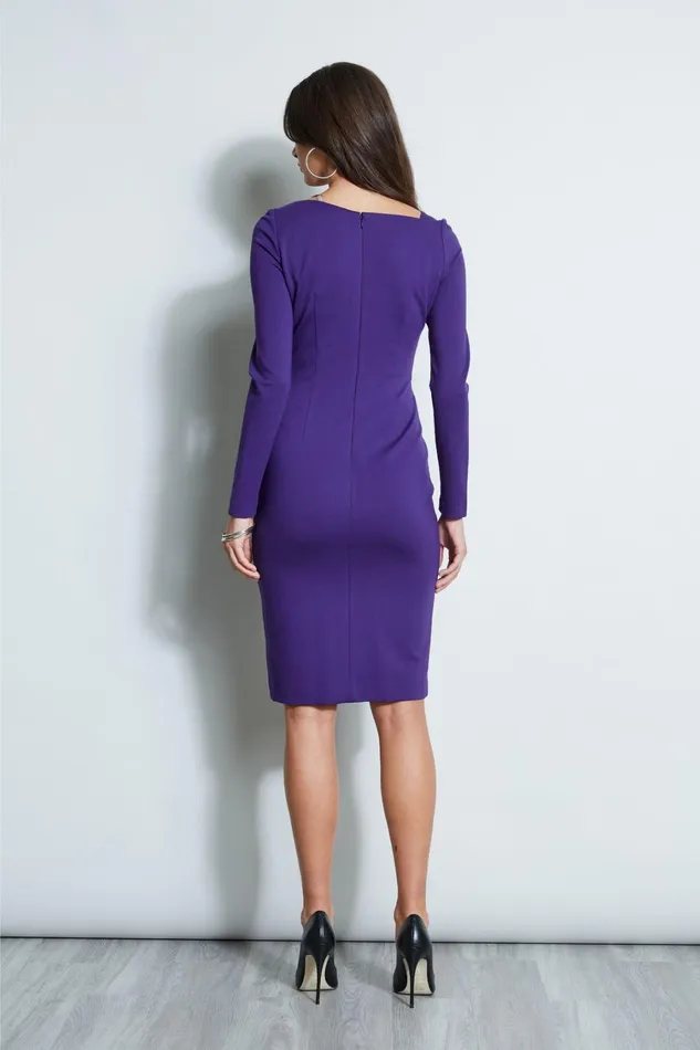 Elie Tahari Short Dresses Asymmetric Knit Dress Winter Plum 8211 Women
