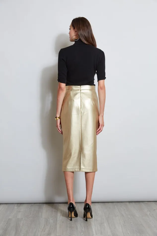 Elie Tahari Skirts Metallic Midi Wrap Skirt Brushed Gold 8211 Women