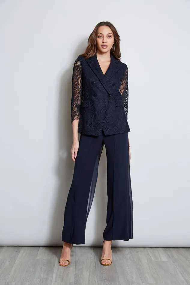 Elie Tahari Suiting Double Breasted Lace Blazer Stargazer 8211 Women