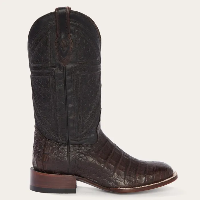 Exotics Men Stetson Kaycee Brown Caiman Belly Cowboy Boot Brown