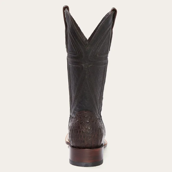 Exotics Men Stetson Kaycee Brown Caiman Belly Cowboy Boot Brown