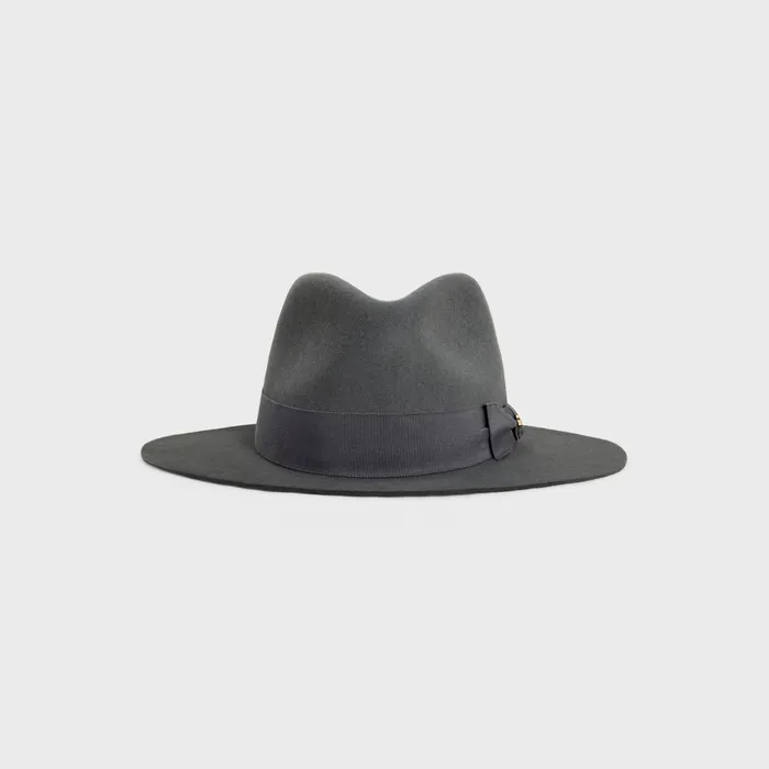 Fedora Hat In Felt Gris Women CELINE HATS AND SOFT ACCESSORIES