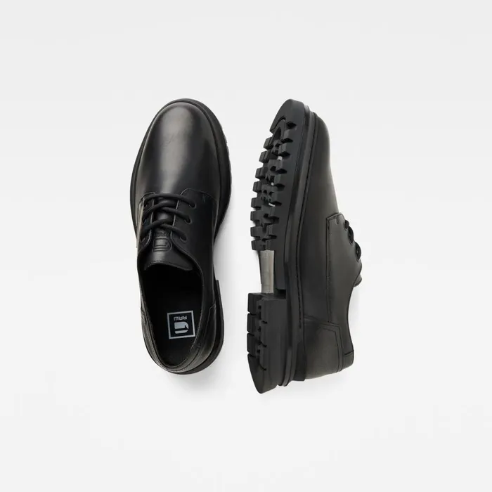 Footwear Men GStar RAW Millery Derby Leather Shoes Black
