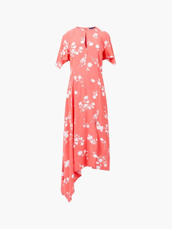 French Connection Alessandra Eco Asymmetric Dress Cayenne RedWhite Woman Dresses