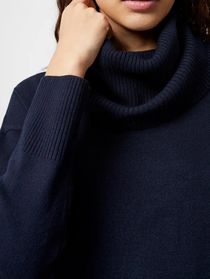 French Connection Babysoft Ribbed Cowl Neck Jumper Midnight Woman Jumpers and Cardigans
