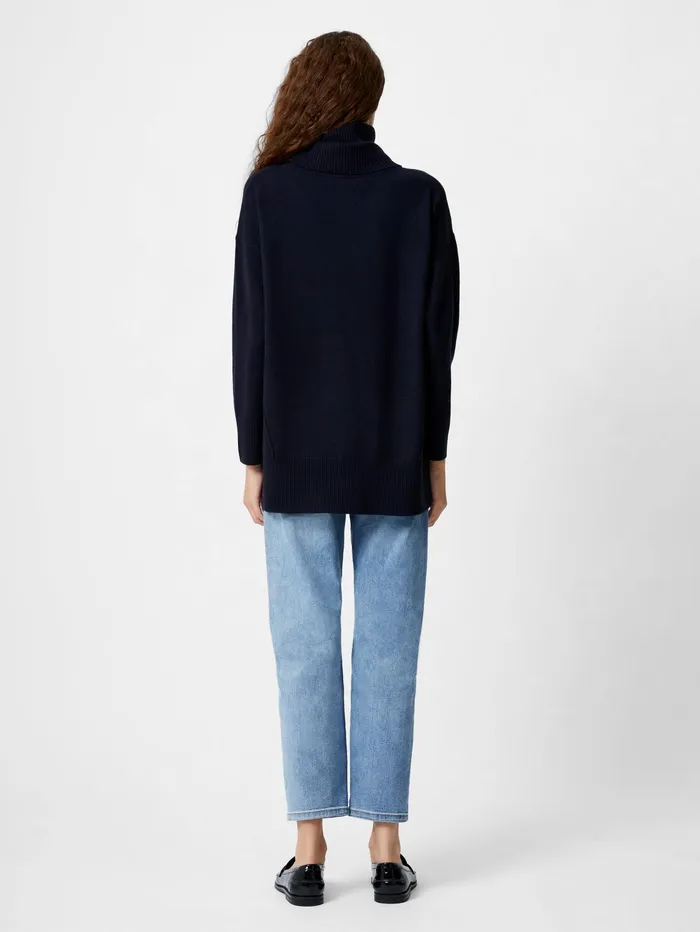 French Connection Babysoft Ribbed Cowl Neck Jumper Midnight Woman Jumpers and Cardigans