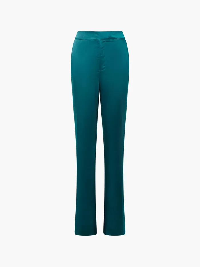 French Connection Carey Satin Trousers Forest Woman Trousers