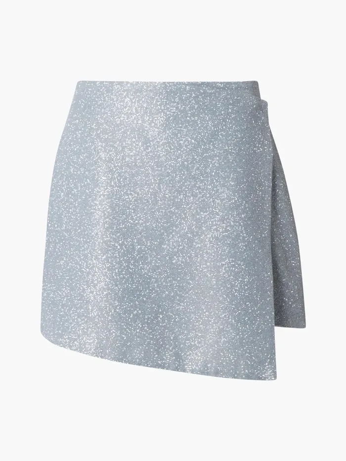 French Connection Cece Lurex Skort Silver Woman Skirts