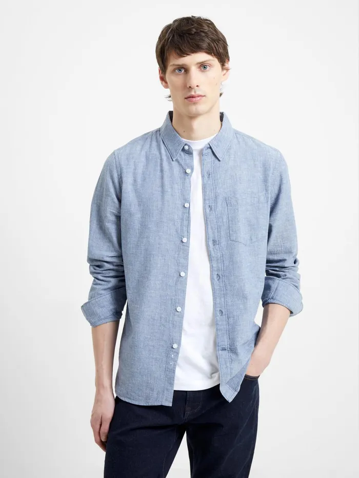 French Connection Chambray Shirt Blue Man Shirts
