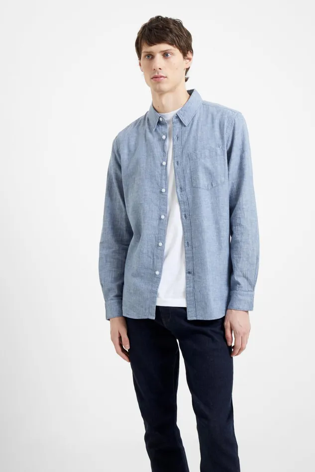 French Connection Chambray Shirt Blue Man Shirts