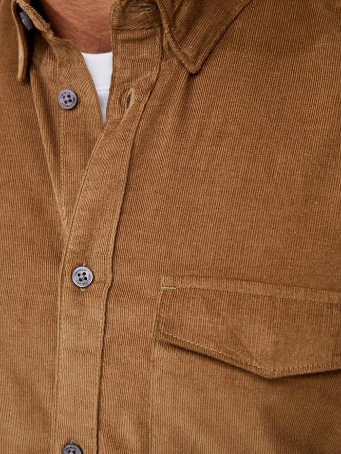 French Connection Cord Long Sleeve Shirt Sepia Man Shirts