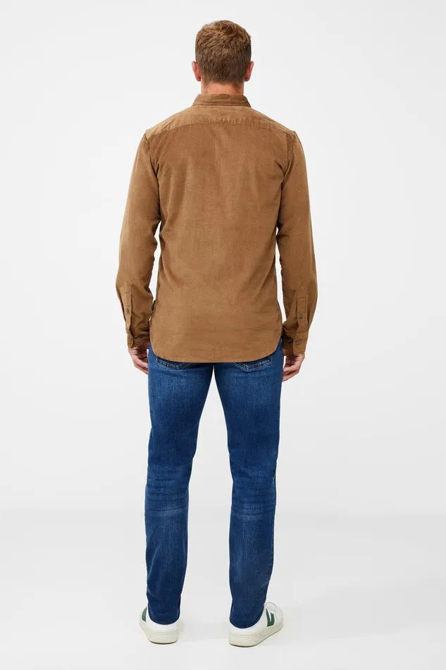 French Connection Cord Long Sleeve Shirt Sepia Man Shirts