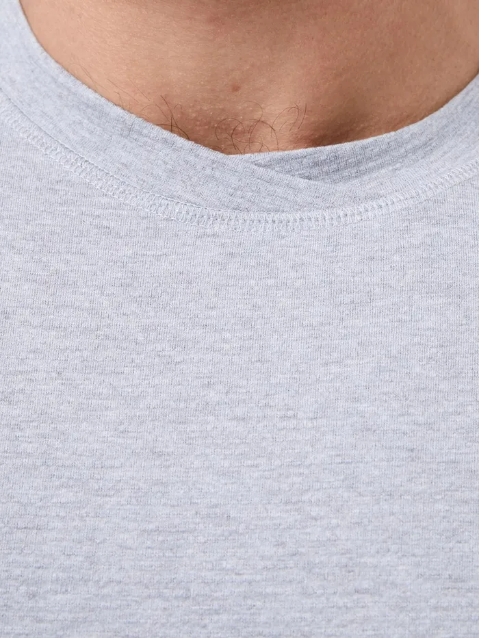 French Connection Crossover Neck Long Sleeve Top Grey Man TShirts and Polo Shirts