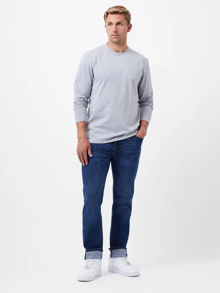 French Connection Crossover Neck Long Sleeve Top Grey Man TShirts and Polo Shirts