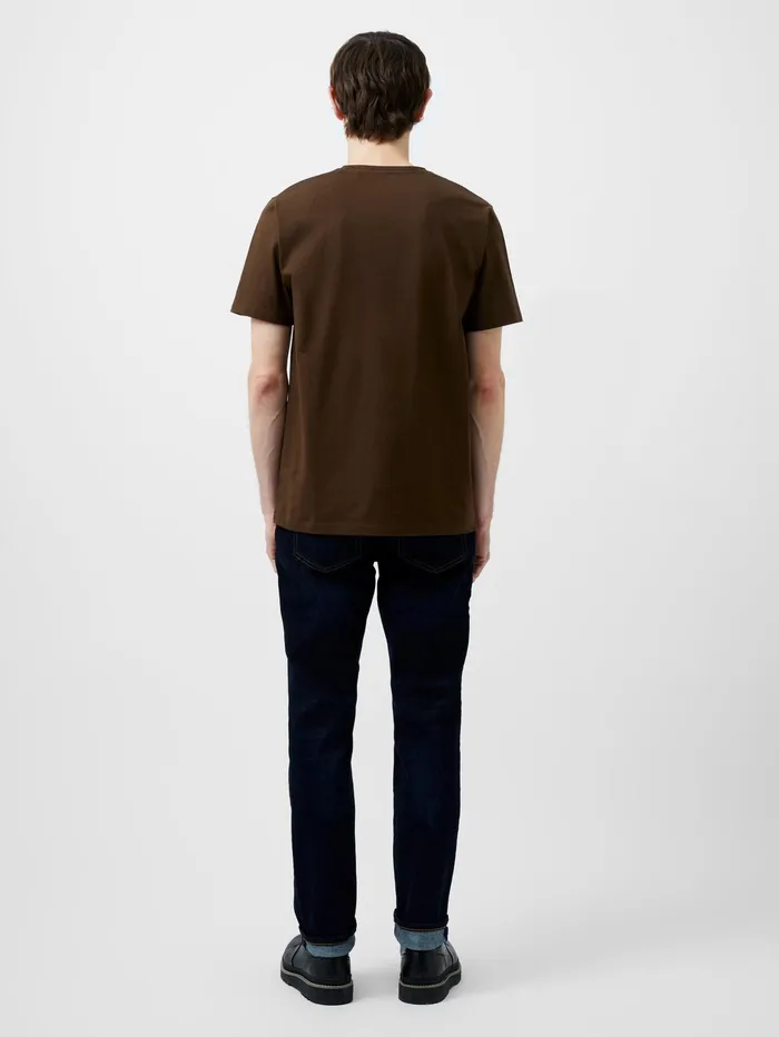 French Connection Embroidered Bear Organic Graphic TShirt Truffle Brown Man TShirts and Polo Shirts