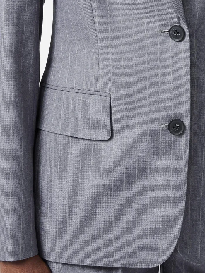 French Connection Fiorella Pinstripe Blazer Grey Woman Coats and Jackets