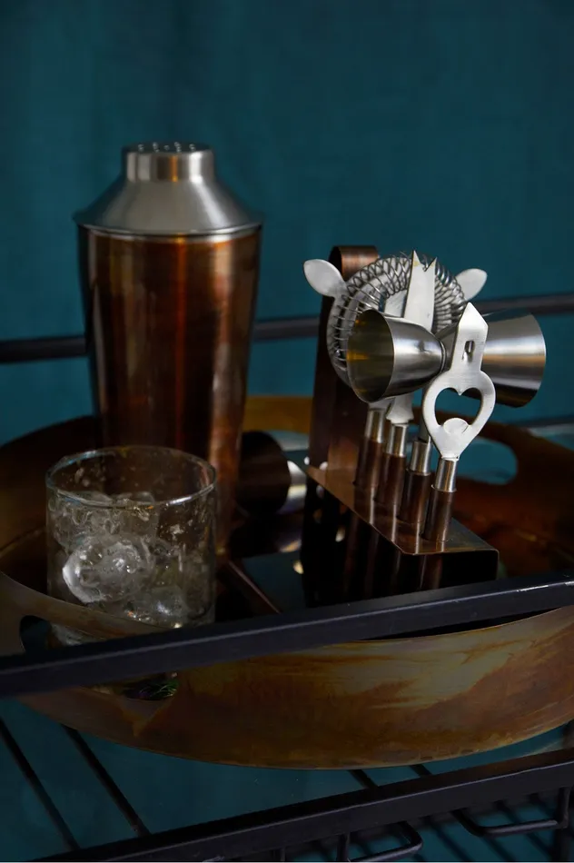 French Connection Galaxy 5 Piece Cocktail Set Bronze Home Home Accessories