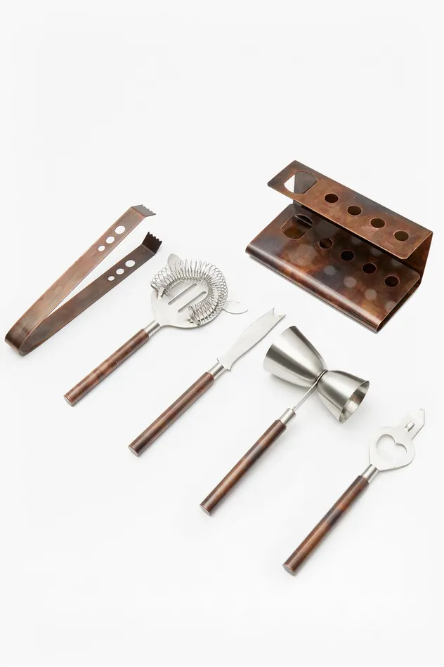 French Connection Galaxy 5 Piece Cocktail Set Bronze Home Home Accessories